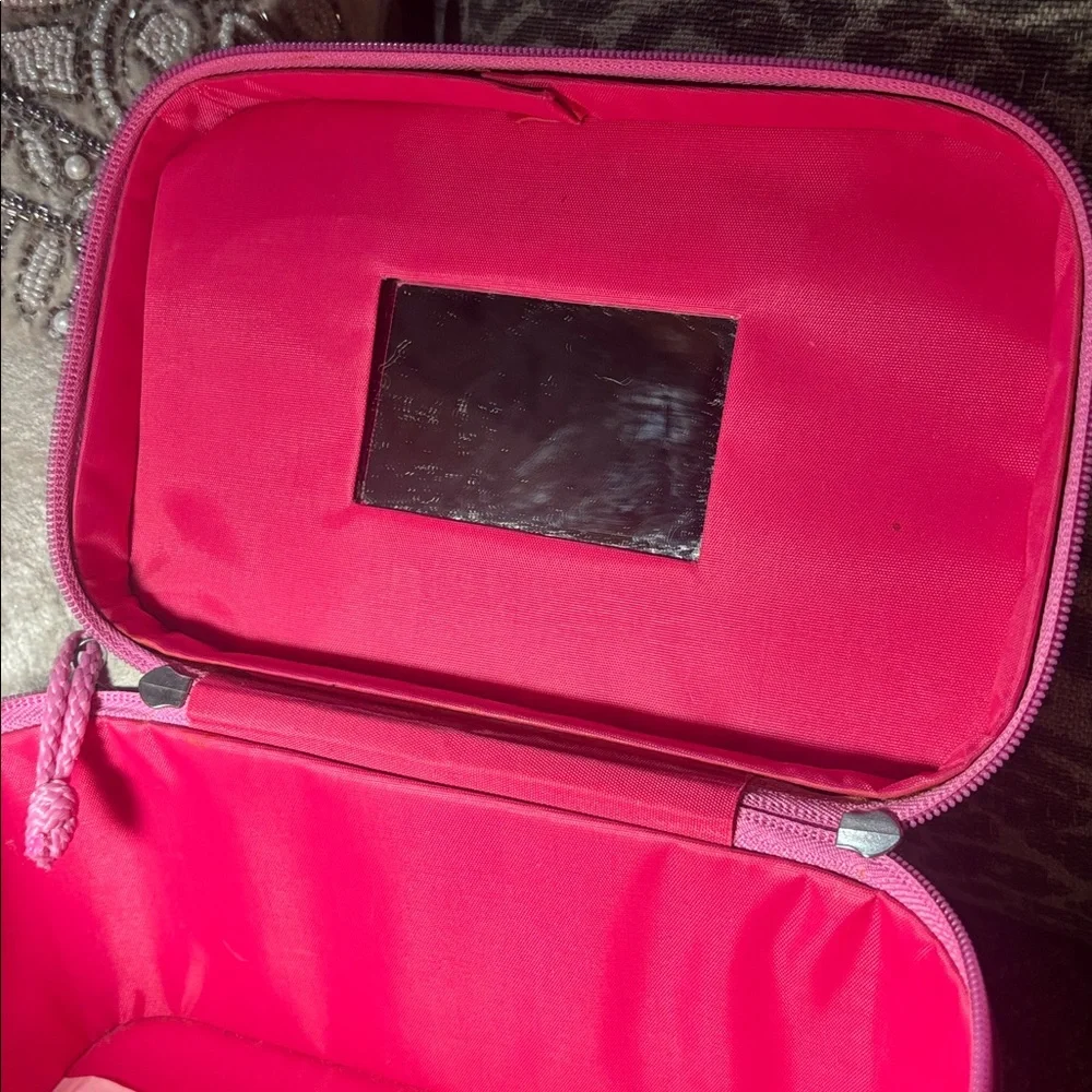 Vintage 2008 Hanna Montana purple & Pink Cosmetic Box train case zip up iconic